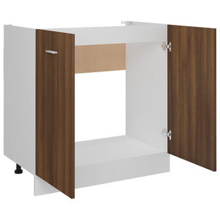 Gootsteenkast 80X46X81,5 Cm Bewerkt Hout Bruineikenkleurig