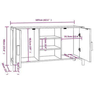 Dressoir 07X38X60 Cm Bewerkt Hout
