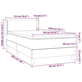 Boxspring Met Matras Fluweel Lichtgrijs