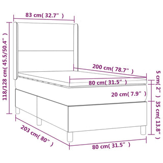 Boxspring Met Matras Fluweel Lichtgrijs