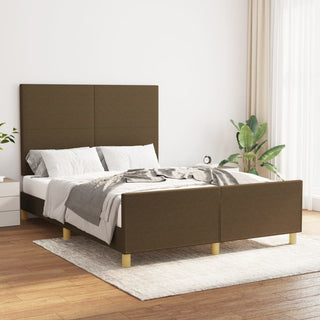 Bedframe Met Hoofdeinde Stof Donkerbruin 140X200 Cm