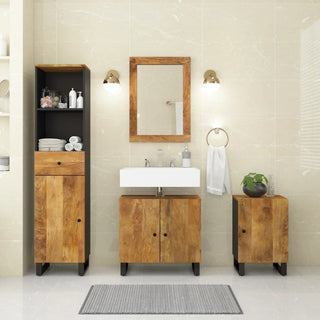 Bankje 160X35X45 Cm Massief Mangohout Zwart