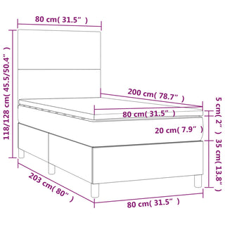 Boxspring Met Matras Fluweel Lichtgrijs