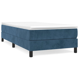 Boxspring Met Matras Fluweel Donkerblauw