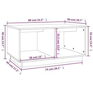 Salontafel 80X50X40 Cm Massief Grenenhout