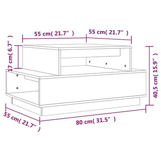 Salontafel 80X55X40,5 Cm Massief Grenenhout