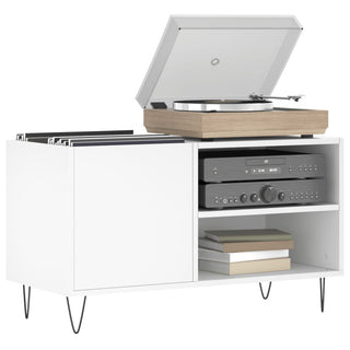 Platenkast 85X38X48 Cm Bewerkt Hout Wit