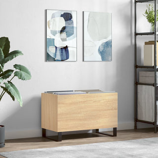 Platenkast 74,5X38X48 Cm Bewerkt Hout Kleurig