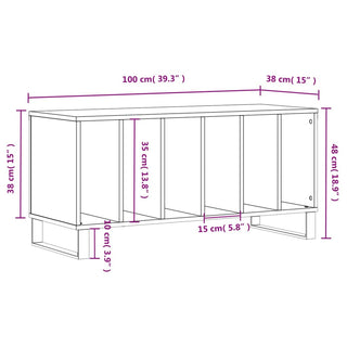 Platenkast 00X38X48 Cm Bewerkt Hout
