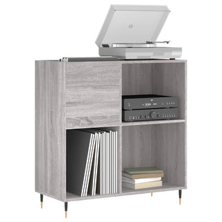 Platenkast 84,5X38X89 Cm Bewerkt Hout Eikenkleurig