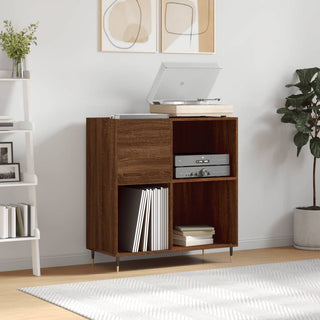 Platenkast 84,5X38X89 Cm Bewerkt Hout Eikenkleurig