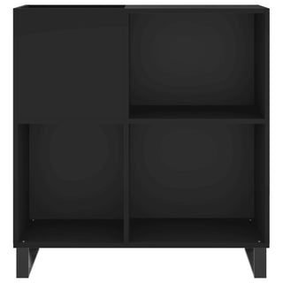 Platenkast 84,5X38X89 Cm Bewerkt Hout Zwart