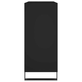 Platenkast 84,5X38X89 Cm Bewerkt Hout Zwart