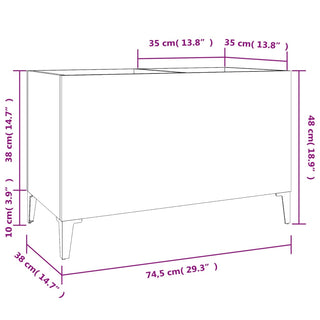 Platenkast 74,5X38X48 Cm Bewerkt Hout Kleurig