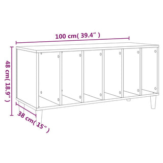 Platenkast 100X38X48 Cm Bewerkt Hout Sonoma Eikenkleurig