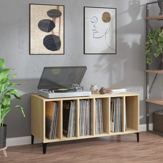 Platenkast 00X38X48 Cm Bewerkt Hout Eikenkleurig