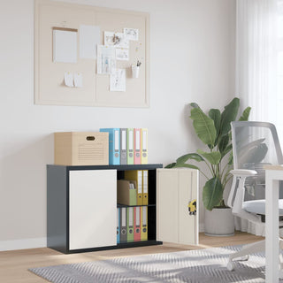 Archiefkast 90X40X40 Cm Staal Zwart