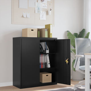 Archiefkast 90X40X40 Cm Staal Zwart