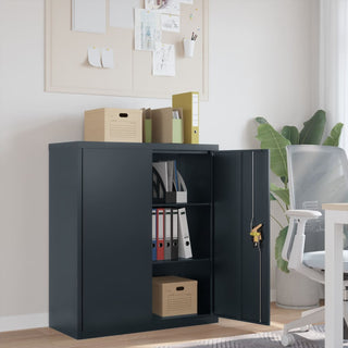 Archiefkast 90X40X40 Cm Staal Zwart