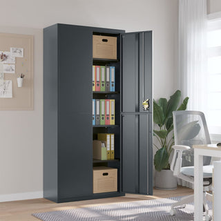 Archiefkast 90X40X40 Cm Staal Zwart