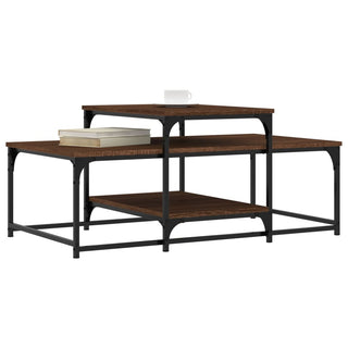 Salontafel 102X60X45 Cm Bewerkt Hout Bruin Eikenkleur