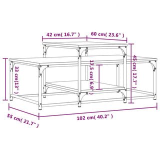 Salontafel 102X60X45 Cm Bewerkt Hout Bruin Eikenkleur