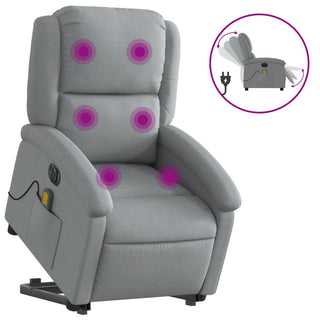 Sta-Op-Massagestoel Stof Lichtgrijs