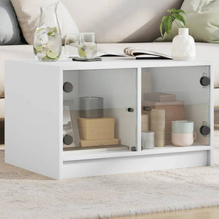 Salontafel Met Glazen Deuren 68X50X42 Cm Eiken