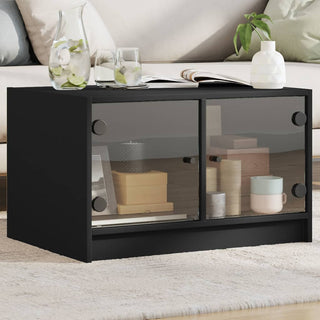 Salontafel Met Glazen Deuren 68X50X42 Cm Eiken