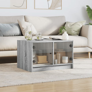 Salontafel Met Glazen Deuren 68X50X42 Cm Eiken