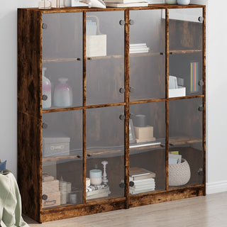 Boekenkast Met Deuren 36X37X42 Cm Hout Bruineikenkleurig