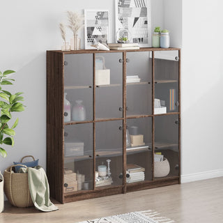 Boekenkast Met Deuren 36X37X42 Cm Hout Bruineikenkleurig