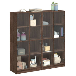 Boekenkast Met Deuren 36X37X42 Cm Hout Bruineikenkleurig
