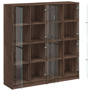 Boekenkast Met Deuren 36X37X42 Cm Hout Bruineikenkleurig