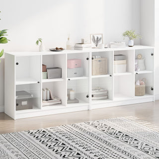 Boekenkast Met Deuren 204X37X75 Cm Hout Bruineikenkleurig