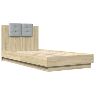 Bedframe Met Hoofdbord Bewerkt Hout Sonoma Eiken 75X190 Cm