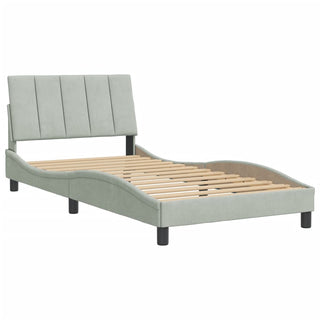 Bedframe Met Hoofdeinde Fluweel Lichtgrijs 100X200 Cm