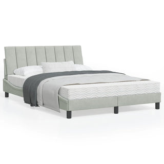 Bedframe Met Hoofdeinde Fluweel Lichtgrijs 140X200 Cm