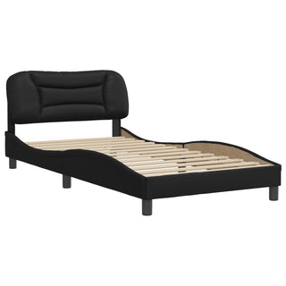 Bedframe Met Hoofdbord Kunstleer Zwart 100X200 Cm