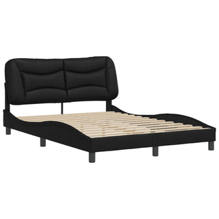 Bedframe Met Hoofdbord Kunstleer Zwart 120X200 Cm