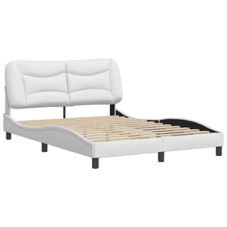 Bedframe Met Hoofdbord Kunstleer Wit 120X200 Cm