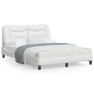 Bedframe Met Hoofdbord Kunstleer Wit 120X200 Cm
