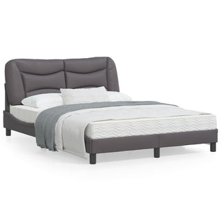 Bedframe Met Hoofdbord Kunstleer Grijs 120X200 Cm