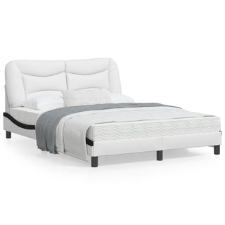 Bedframe Met Hoofdbord Kunstleer Zwart En Wit 120X200 Cm