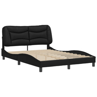 Bedframe Met Hoofdeind Kunstleer Zwart 140X190 Cm