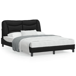 Bedframe Met Hoofdeind Kunstleer Zwart 140X190 Cm
