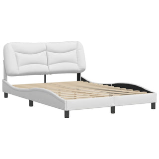 Bedframe Met Hoofdbord Kunstleer Wit 140X190 Cm
