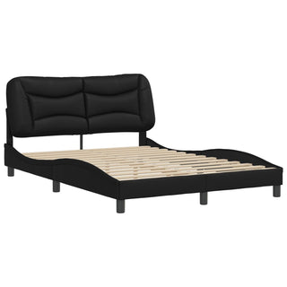 Bedframe Met Hoofdbord Kunstleer Zwart 140X200 Cm