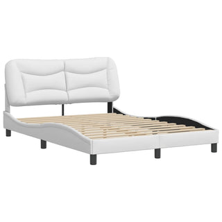 Bedframe Met Hoofdbord Kunstleer Wit 140X200 Cm