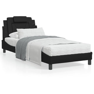 Bedframe Met Hoofdbord Kunstleer Zwart 90X190 Cm
